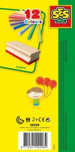 SES SES Kolorowa kreda w gąbką 12 kol. 00208 02084 4