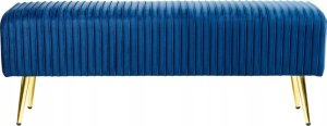 Beliani Ławka do sypialni welurowa niebieska PATERSON 4