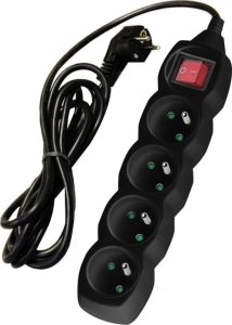 DPM Przedłużacz z wyłącznikiem, 4 gniazda, czarny, 3 m 2