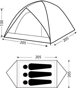 Namiot turystyczny King Camp Namiot FAMILY 3 KT3073 czerwony (80023) 2