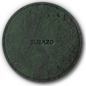 Surazo Podkładki pod kubek skórzane - Ornament Zielony 1