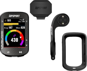 iGPSport Licznik rowerowy GPS BSC300 + czujnik prędkości SPD70 + uchwyt M80 + etui BH300 + szybka ochronna 1