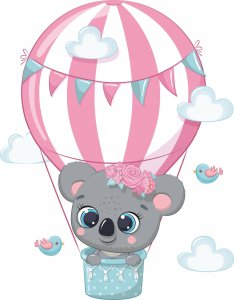 naSciane Naklejki dla dzieci balon chmurka balony miś koala 1