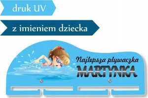 naSciane Wieszak MEDALÓWKA na medale pływanie imię 3D UV dz 1