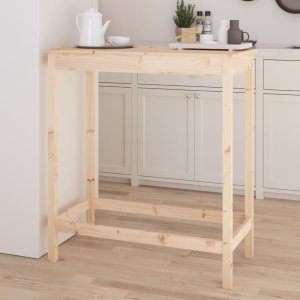 vidaXL Stolik barowy, 100x50x110 cm, lite drewno sosnowe 3