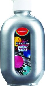 Keyroad Farba plakatowa KEYROAD, metaliczna, 300ml, butelka, srebrna 1