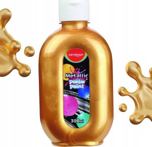 Keyroad Farba plakatowa KEYROAD, metaliczna, 300ml, butelka, srebrna 2