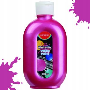 Keyroad Farba plakatowa KEYROAD, metaliczna, 300ml, butelka, czerwona 2