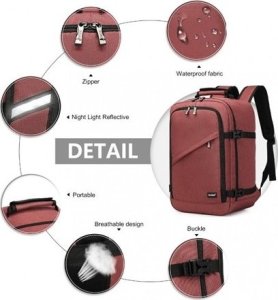 Plecak turystyczny Kono Mały Plecak Ryanair WizzAir 40x20x25 Czerwony 20L Expander 7