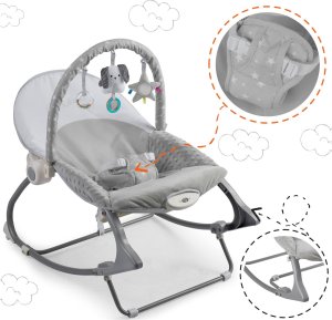 Nukido Leżaczek bujaczek z wibracją Nukido -  szary 4