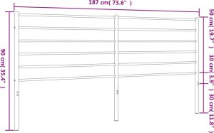 vidaXL vidaXL Metalowe wezgłowie, białe, 180 cm 7