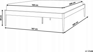 Beliani Łóżko metalowe 160 x 200 cm białe VAURS 11