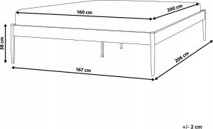 Beliani Łóżko metalowe 160 x 200 cm białe VAURS 7
