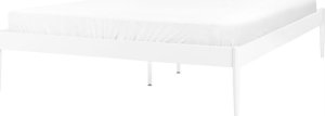 Beliani Łóżko metalowe 160 x 200 cm białe VAURS 9