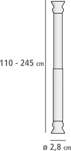 Wenko Teleskopowy drążek do zasłony prysznicowej, Ø 2,8 cm, 110-245 cm, WENKO 16