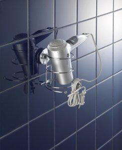 Wenko Uchwyt na suszarkę do włosów MILAZZO, Vacuum-Loc - stal chromowana, WENKO 4