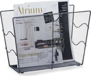 Zeller Metalowy gazetnik, kosz na gazety - kolor czarny, ZELLER 2