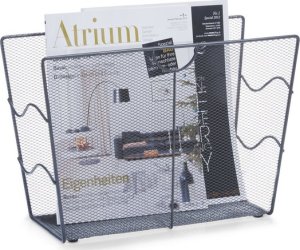 Zeller Metalowy gazetnik, kosz na gazety - kolor czarny, ZELLER 4