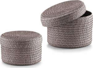 Zeller Okrągłe kosze na akcesoria, drobiazgi - 2 sztuki w komplecie, kolor szary, ZELLER 2