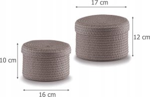 Zeller Okrągłe kosze na akcesoria, drobiazgi - 2 sztuki w komplecie, kolor szary, ZELLER 3