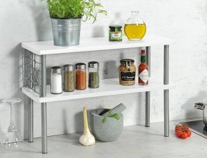 Kesper Półka kuchenna na przyprawy i przybory, 2 poziomy, kolor biały, Kesper 2