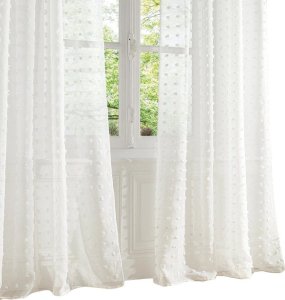 Atmosphera Firana gotowa na przelotkach, 140 x 240 cm, biała z kropeczkami 6