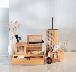 Wenko Uniwersalny pojemnik ALLEGRE BAMBOO, 3 przegrody 4