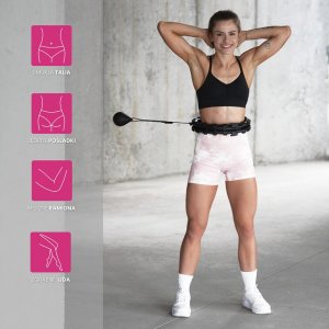 HMS Zestaw hula hop z wypustkami i obciążnikiem HMS hhw01 czarne   pas wyszczuplający br163 czerwony 16