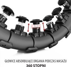 HMS Zestaw hula hop z wypustkami i obciążnikiem HMS hhw01 czarne   pas wyszczuplający br163 czerwony 9