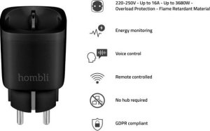 Avanca International BV Hombli smarte Steckdose EU, schwarz, 2+1 Promo Pack 5