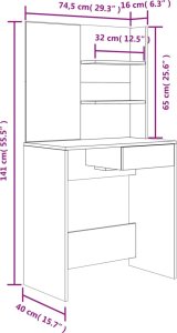 vidaXL vidaXL Toaletka, czarna, 74,5x40x141 cm 9