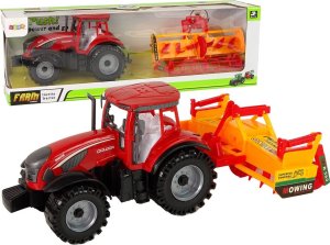 LeanToys Traktor z Kultywatorem Napęd Frykcyjny Czerwony 1