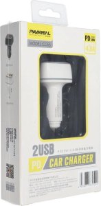 Ładowarka Pavareal PAVAREAL ładowarka samochodowa Typ C PD 20W + 2x USB 4,8A PA-CC65 biała 2