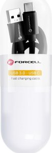 Kabel USB ForCell FORCELL C398 kabel USB A do Typ C QC3.0 3ATUBA 1 m czarny 1