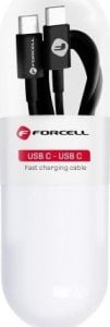 Kabel USB ForCell FORCELL C293 kabel Typ C do Typ C PD QC 48W TUBA 1 m czarny 1