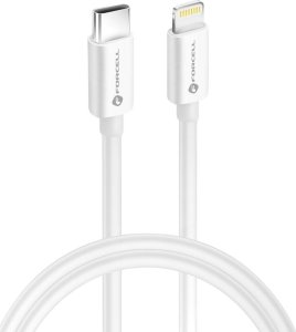 Kabel USB ForCell FORCELL F-ENERGY C901 kabel Typ C do Lightning MFi PD 3A 30W 1 m biały 1