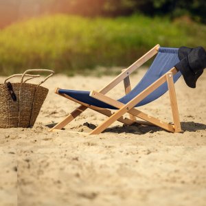 Kadax Leżak Ogrodowy Fotel Plażowy Składany Drewniany 8