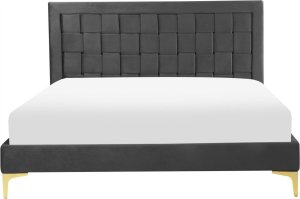 Beliani Łóżko welurowe 140 x 200 cm czarne LIMOUX 3