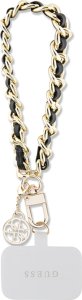 Guess Guess GUOUCHSAMC4K Universal Hand Strap czarny/black Saffiano Chain 4G Charm 2