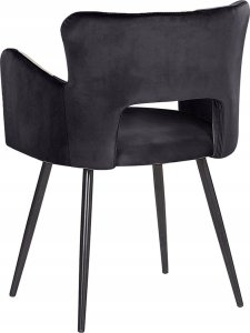 Beliani Zestaw 2 krzeseł do jadalni welurowe czarne SANILAC 3