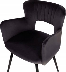 Beliani Zestaw 2 krzeseł do jadalni welurowe czarne SANILAC 4
