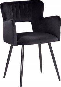 Beliani Zestaw 2 krzeseł do jadalni welurowe czarne SANILAC 8