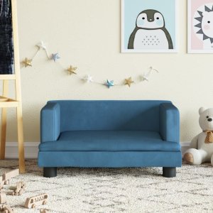 vidaXL vidaXL Sofa dla dzieci, niebieska, 60x40x30 cm, aksamit 1