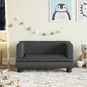 vidaXL vidaXL Sofa dla dzieci, czarna, 60x40x30 cm, sztuczna skóra 1