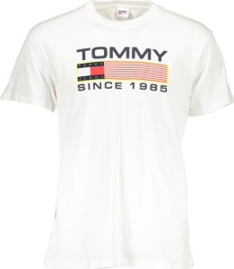 Tommy Hilfiger TOMMY HILFIGER BIAŁA MĘSKA KOSZULKA Z KRÓTKIM RĘKAWEM L 1