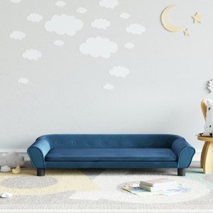 vidaXL vidaXL Sofa dla dzieci, niebieska, 100x50x26 cm, aksamit 1