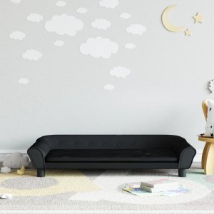 vidaXL vidaXL Sofa dla dzieci, czarna, 100x50x26 cm, aksamit 1