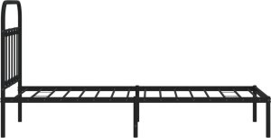 vidaXL vidaXL Metalowa rama łóżka z wezgłowiem, czarna, 90x190 cm 7