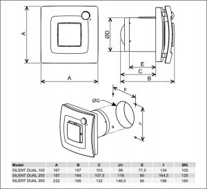 Palau Ventiliatorius SOLER&PALAU SILENT DUAL 100 su judesio ir drėgmės jutikliu, 5210640600 5