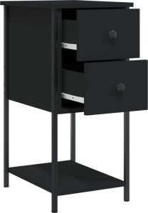 vidaXL Szafki nocne, 2 szt., czarne, 32x42x70 cm 6